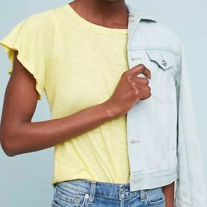 Yellow T.La Flutter Sleeve Top